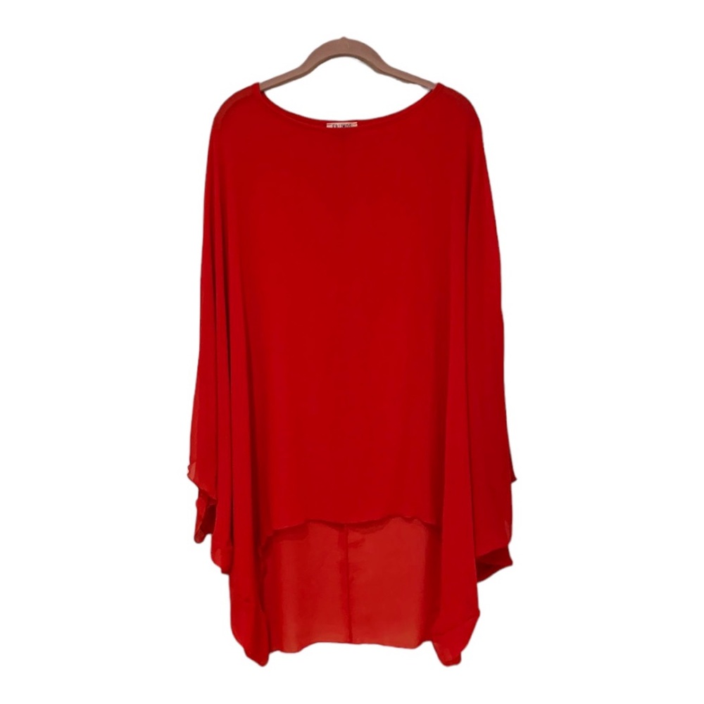 Beautiful red sheer Fumos cover up 1X